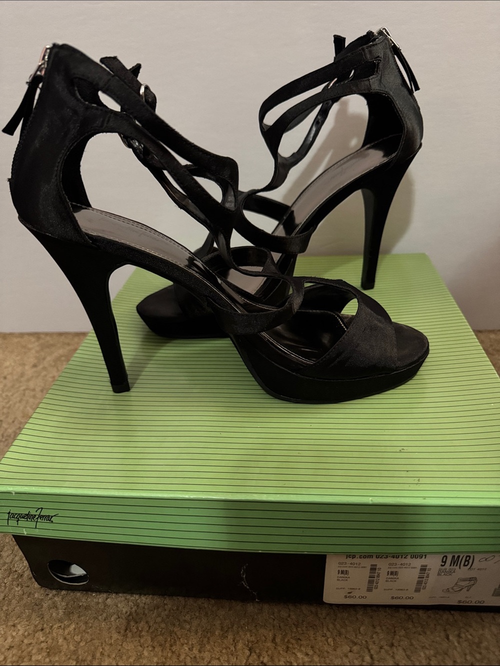 Report Black Strappy Stiletto Heels